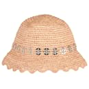 Cappello a secchiello Paco Rabanne Raphia in rafia beige