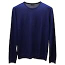 Lanvin Two Tone Sweatshirt in Blue/Black Merino Wool 