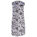 Erdem Floral Shift Dress in Black and White Polyester