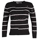 Iro Cleon Striped Knit Sweater in Black Acrylic