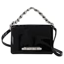 Four Ring Mini Chain Bag in Black Patent Leather - Alexander Mcqueen