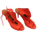 Aquazzura Sexy Thing 105 Sandals in Red Suede