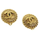 CHANEL COCO Mark Earring metal Gold CC Auth 30468a - Chanel