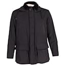 Ralph Lauren Hooded Retro Jacket in Black Cotton 