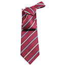 Ermenegildo Zegna Striped Tie in Burgundy Silk