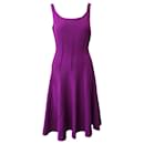Oscar De La Renta Purple Sleeveless Fit and Flare Dress - Oscar de la Renta