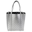Balenciaga New Silver Calfskin Logo Perforated Xxs Everyday Tote 
