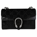 Gucci Black Gg Velvet & Patent Leather Small Dionysus Bag