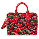 Louis Vuitton X Urs Fischer Limited Black & Red Tufted Monogram Canvas Speedy 25 