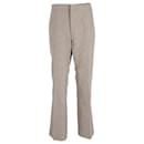 Yves Saint Laurent Straight Cut Trousers in Brown Cotton Wool 