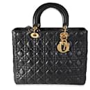 Dior Black Cannage Quilted calf leather Large Lady  Bag