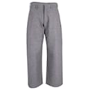 Yves Saint Laurent Wide Leg Trousers in Grey Cotton Wool 