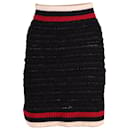Gucci Knitted Skirt with Web Design in Black Cotton