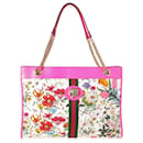 Gucci Multicolor Flora Canvas & Hot Pink Leather Rajah Tote 