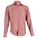Yves Saint Laurent Long Sleeve Button Down Shirt in Pink Rose Silk