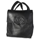 Chanel Vintage Black Leather Cc Backpack