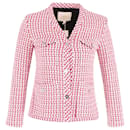 Maje Vyza Tweed Jacket in Pink Cotton 