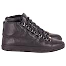 Balenciaga Arena High Top Sneakers in Black Leather