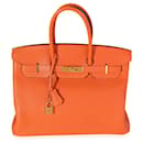 Hermes Orange Togo Birkin 35 Ghw  - Hermès