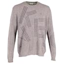 Kenzo Grey Flock Printed Sweater in Grey Wool