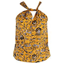 Isabel Marant Floral Print Halter Top in Yellow Cotton