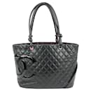 Black Quilted Cambon Tote Bag - Chanel