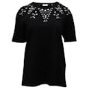 Sandro Paris Embellished T-Shirt in Black Cotton