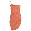 Jacquemus La Robe Saudade Mini Dress in Rust Orange Viscose