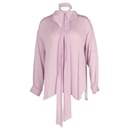 Chloe Tie Neck Long Sleeve Blouse in Lilac Viscose  - Chloé