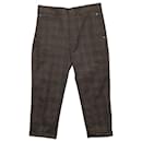 Junya Watanabe Man Plaid Cropped Trousers in Brown Cotton