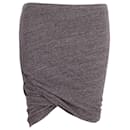 Isabel Marant Ruched Wrap Mini Skirt in Grey Cotton  