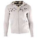 Michael Kors Hoodie Zip Front Sweatshirt in Grey Poly Cotton 