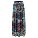 Alice + Olivia Floral Print Maxi Skirt in Blue Polyester