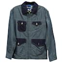 Junya Watanabe Man Zip Multi-Pocket Shirt Jacket in Blue Cotton Denim