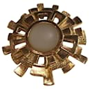Paco Rabanne golden vintage brooch