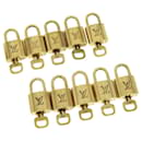 Louis Vuitton padlock 10Set Gold Tone LV Auth 30645