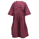 Ganni Check Print A-Linien-Kleid aus rosa Baumwolle