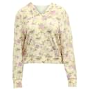 Love Shack Fancy Kirby Floral Print Distressed Hoodie in Cream Cotton  - Autre Marque