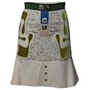 Peter Pilotto Fit & Flare Multi-Printed Mini Skirt in Multicolor Wool