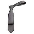 Prada Striped and Dotted Tie in Grey Silk 