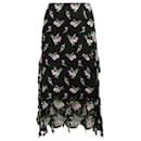 Paco Rabanne Floral Embroidered Skirt in Black Viscose