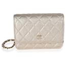 Chanel Metallic Gold Quilted Goatskin Mini Wallet On Chain