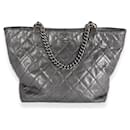 Chanel Metallic Blue Quilted Calfskin Shopping In Chains Tote 
