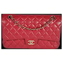 Chanel Red Quilted Lambskin Medium Classic lined Flap Bag