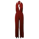 Eres Abby Halter Neck Wide-Leg Jumpsuit in Red Polyamide 