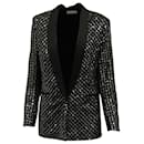 Sandro Paris Sequined Tailored Blazer in Black Polyester