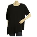 Neil Barrett preto assimétrico relaxado estilo oversize camiseta longa tamanho S