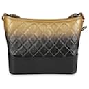 Chanel Black & Gold Ombre Quilted Goatskin Medium Gabrielle Hobo 