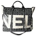 Chanel Black And Beige Coated Canvas And Leather Camellia & Cc Print Shopper Tot 