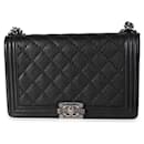 Chanel Black Quilted Whipstitch Calfskin New Medium Boy Bag 